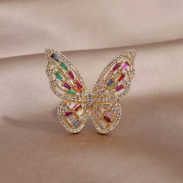 ulticolor adjustable butterfly ring – vibrant elegance for every style
